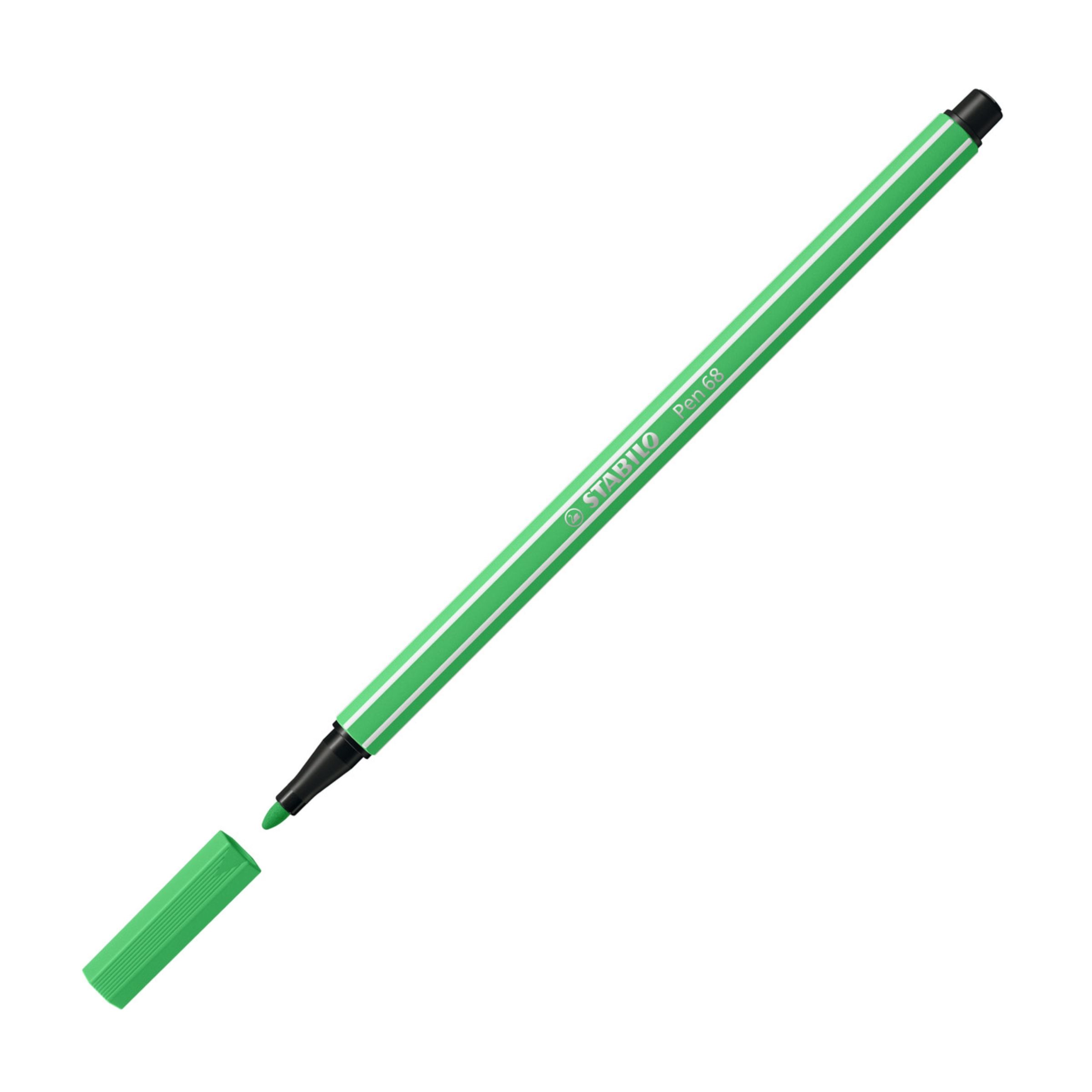STABILO Pen 68 Filzstift – Farbintensiv, Geruchsneutral, 1 Mm Strichstärke, Nass Wasservermalbar