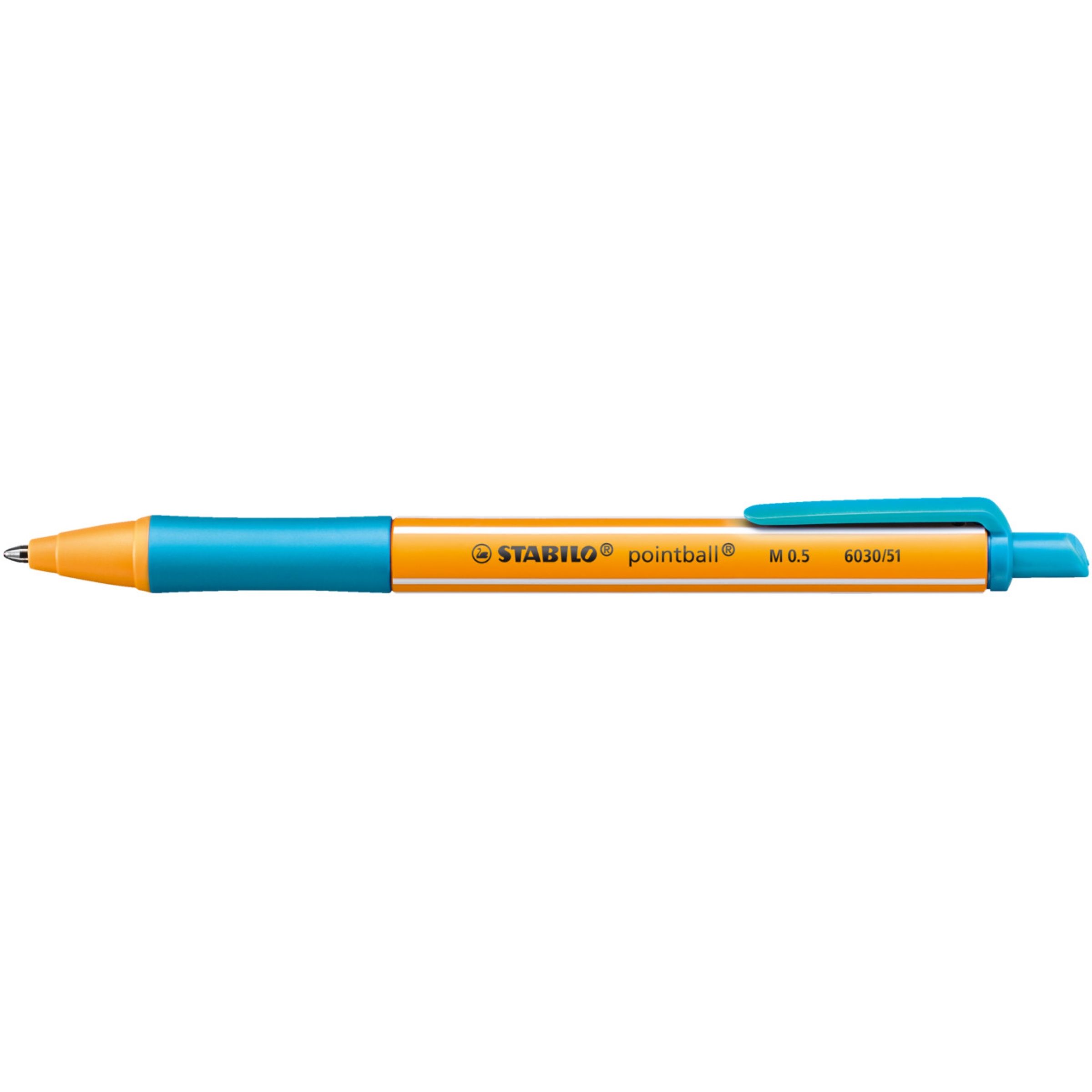 STABILO Pointball Colorful - Stylo Bille Rechargeable 0,5mm - Encre Fluide Et Grip Confort - Bleu