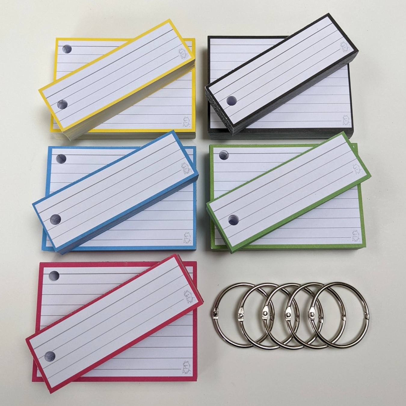 Mix & Match 500 Flashcards NEON Farben mit Ringe