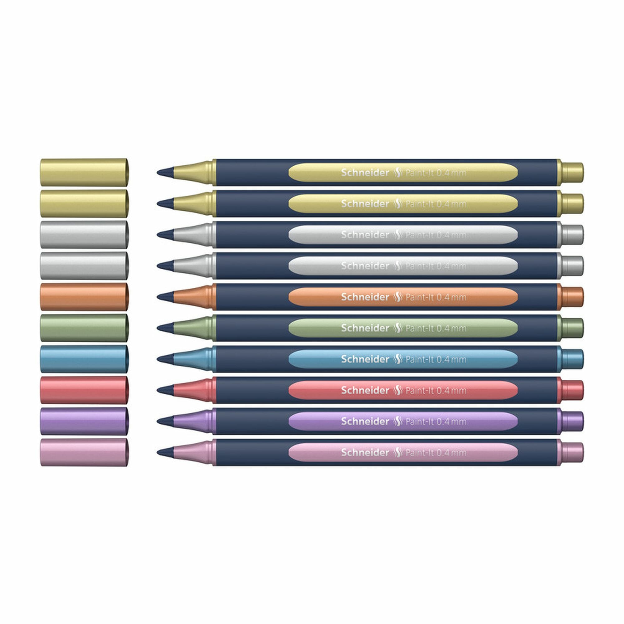 Schneider Paint-It 310 – Set 6 Pennarelli Acrilici, Punta Tonda 2mm, Colori Coprenti, Per Legno, Vetro, Pietra, Metall