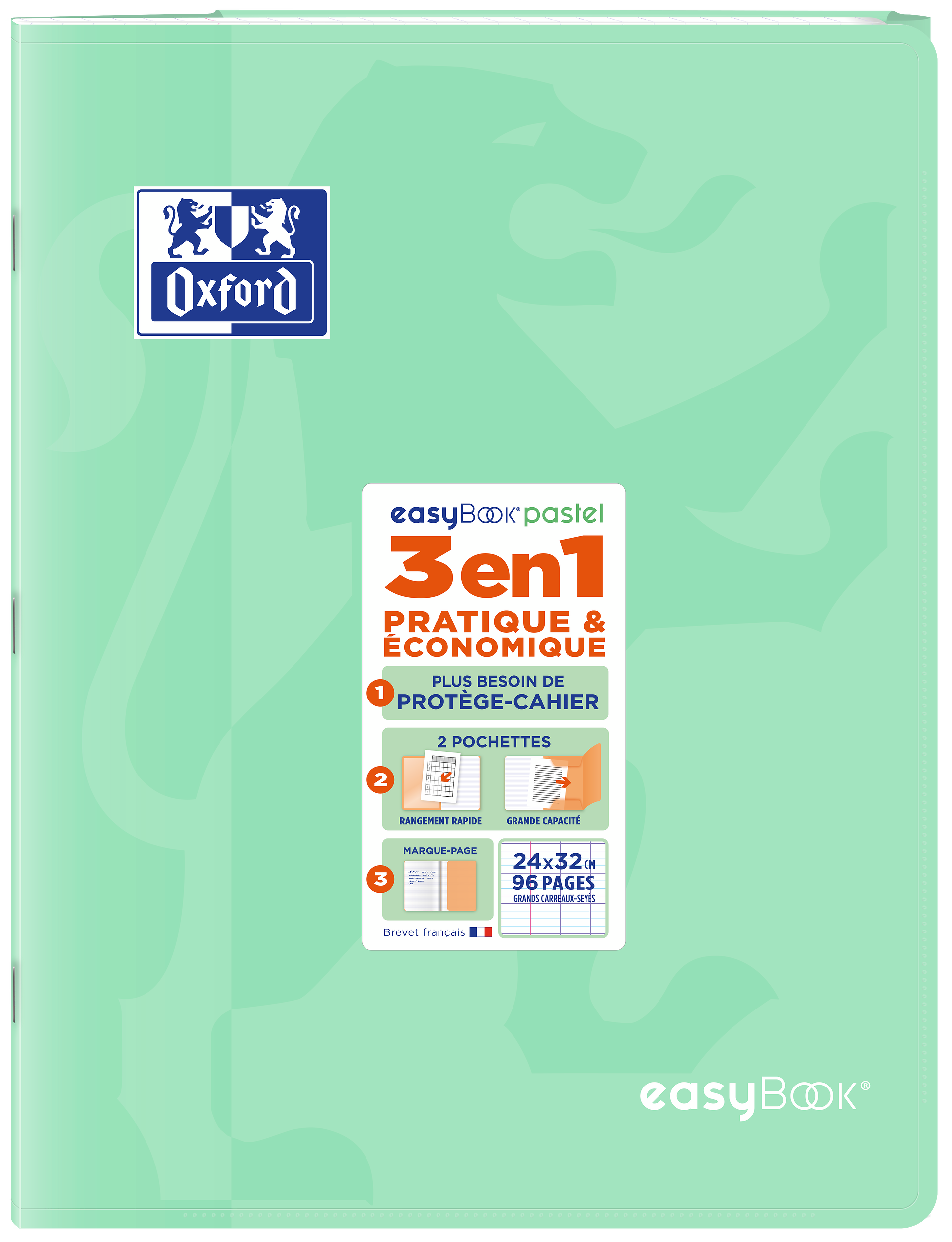 Cahiers Oxford Color Life 2 Lots De 5 Cahiers 96 Pages Grands Carreaux Seyès 24x32 Cm - Neuf
