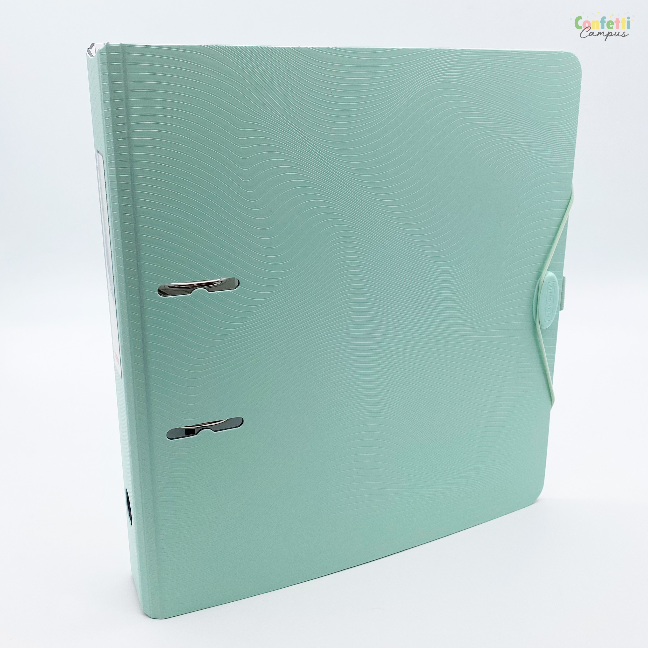 Classeur BRUNNEN Wave - Dos 7 Cm, Jaune - Léger, Fermeture Élastique, Poche Intérieure - Pour École, Bureau