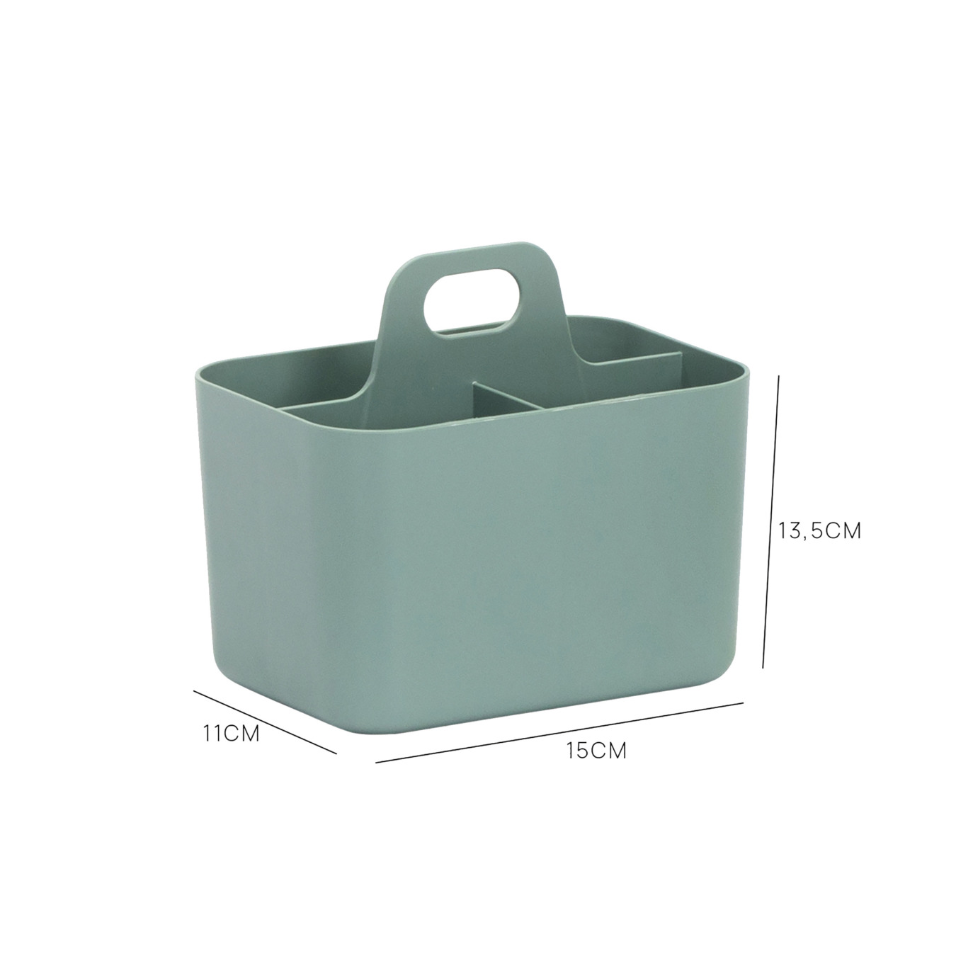 FORMA Organiseur de bureau porte-stylos 3 compartiments 15x11x13,5cm vert sauge