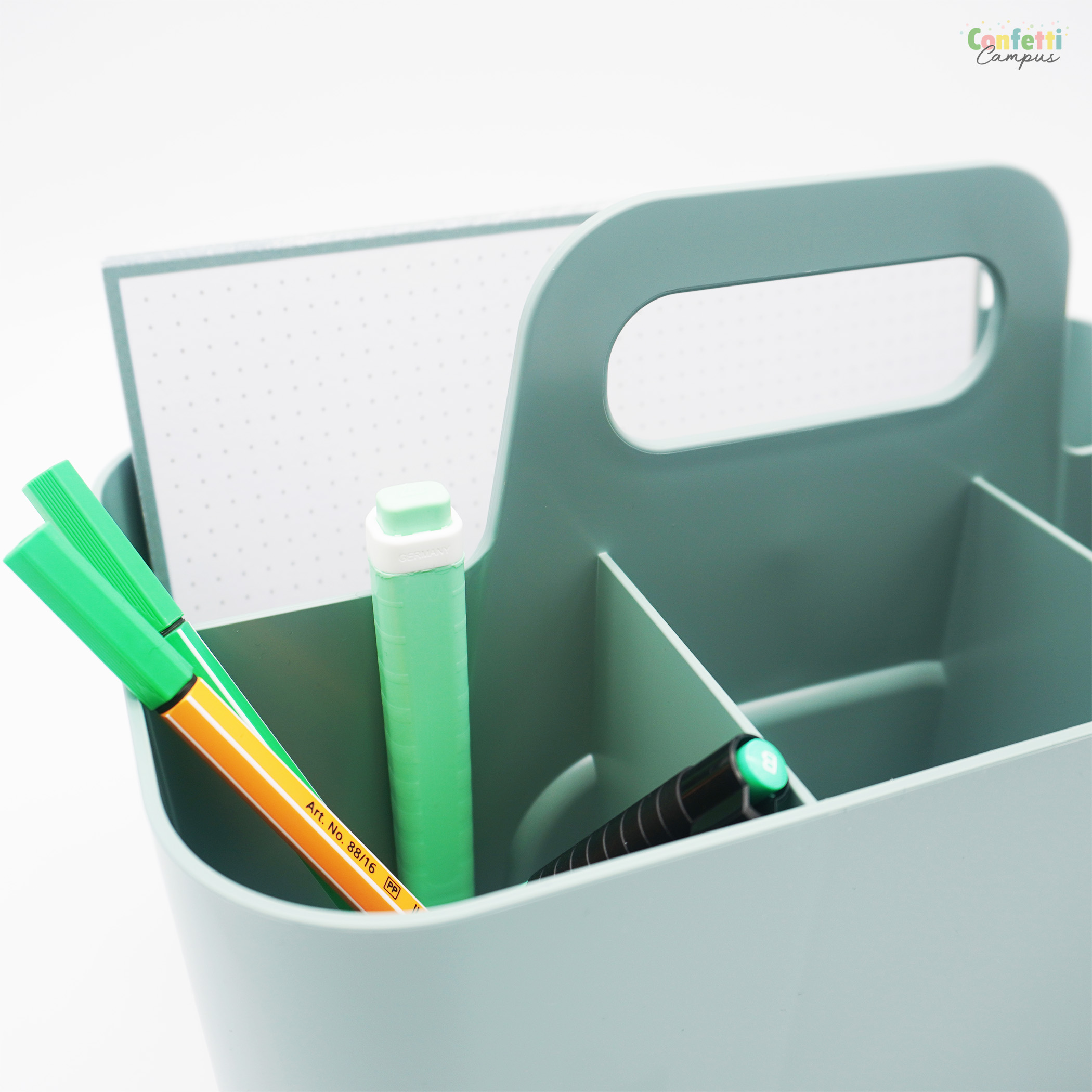 Organiseur De Bureau Rotatif 360° En Forme De Losange - 5 Compartiments - Blanc - Pour Stylos, Fournitures - Bureau, École, Maison