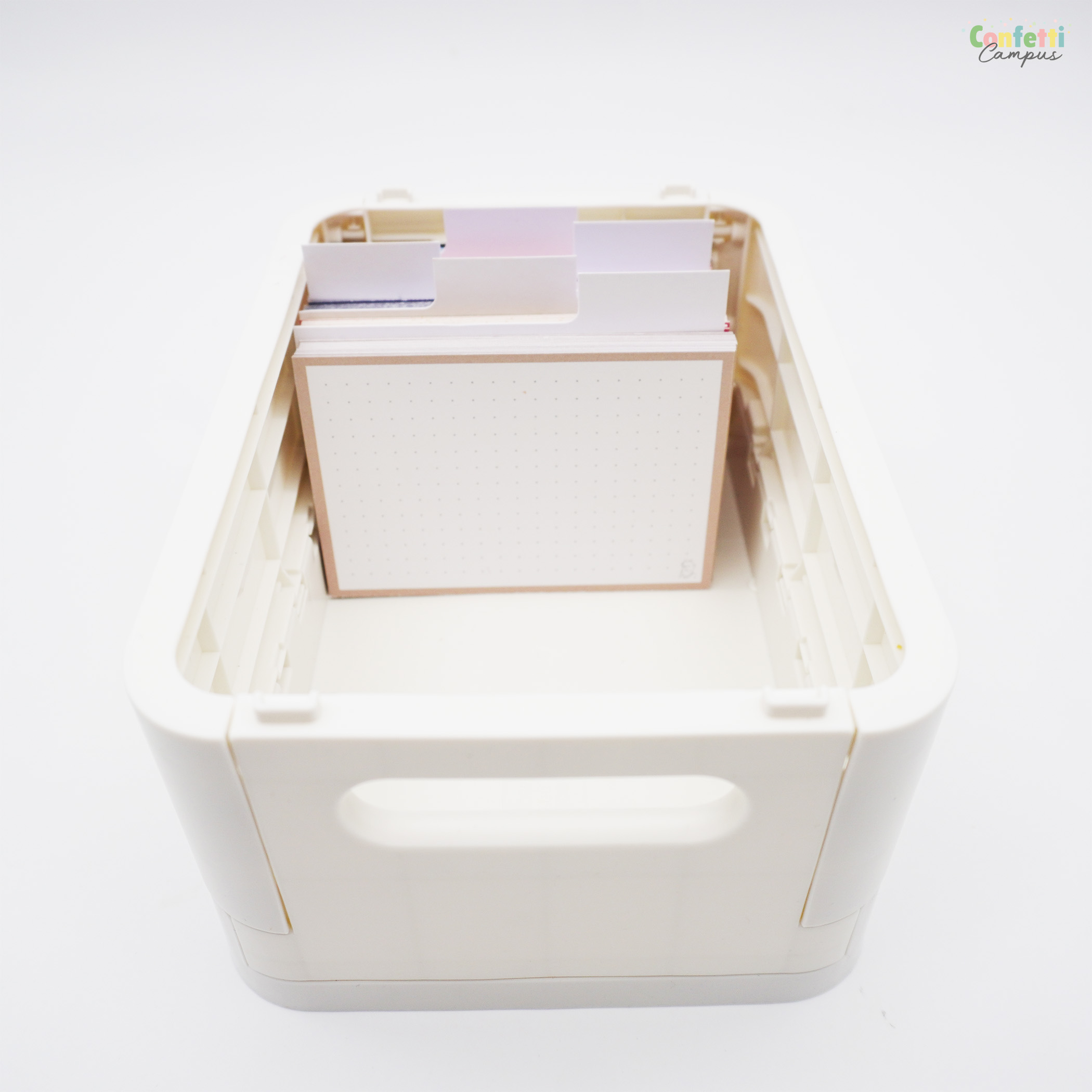 Boîte à Fiches TSI DIN A7 Avec 100 Fiches Lignées Et Répertoire A-Z - Capacité 250 Fiches - Plastique Transparent