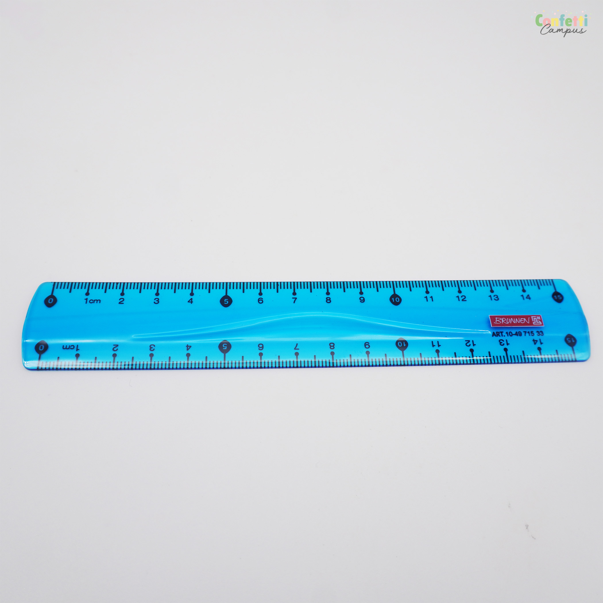 La Règle BRUNNEN Color Code: 15 cm, transparente, bleu azur