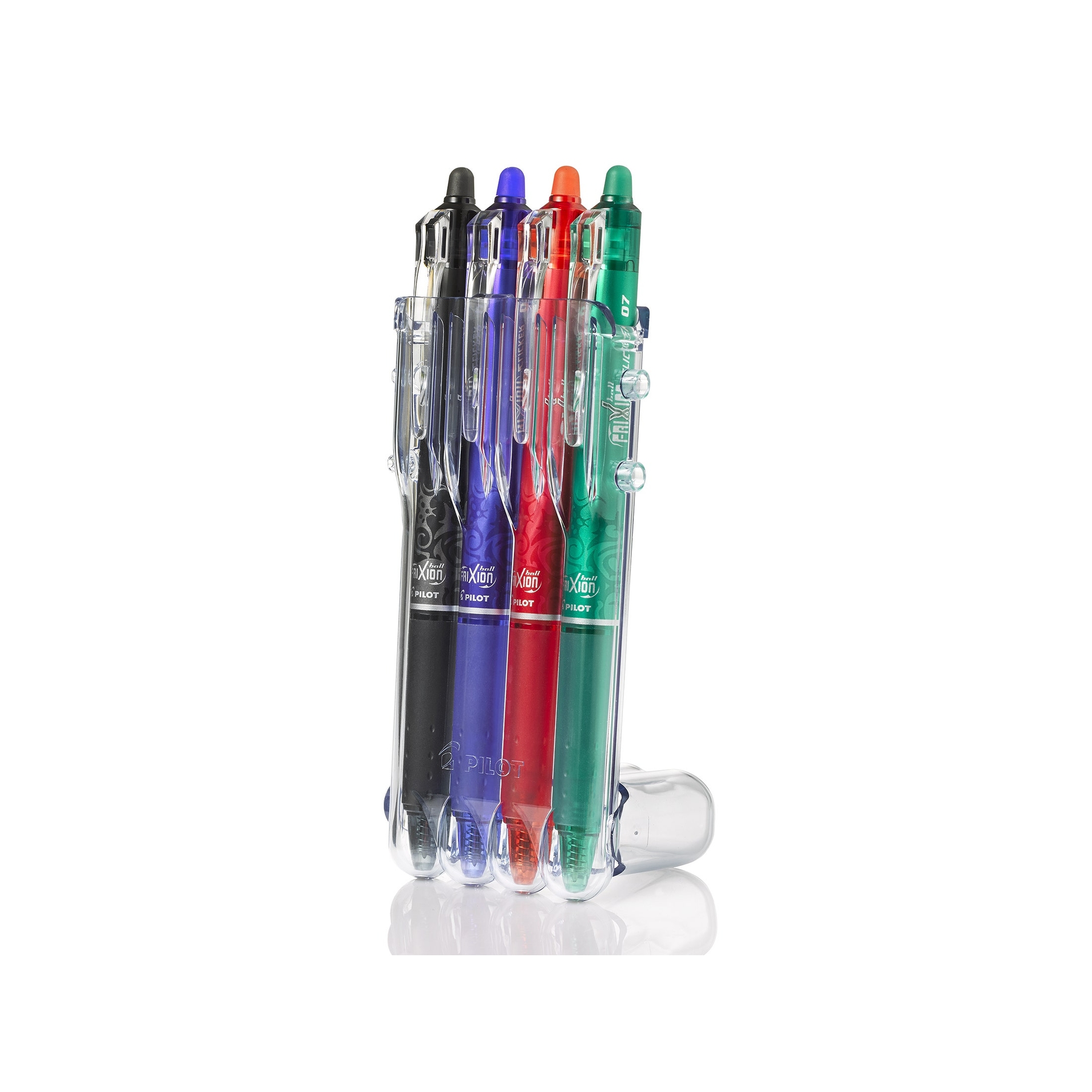 PILOT rollerball FRIXION BALL CLICKER 07, 0,35 mm, Set2Go, 4 stuks in