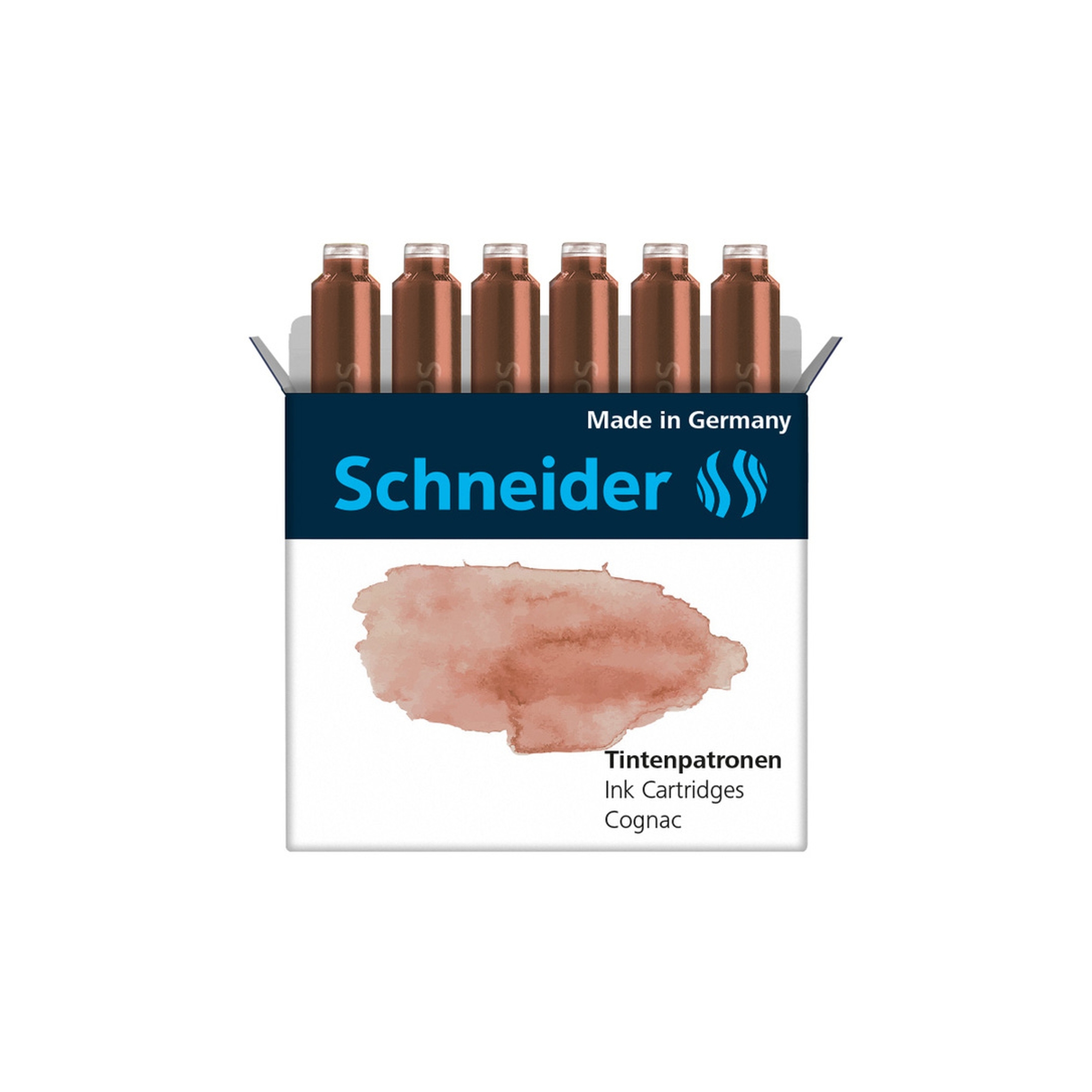 SCHNEIDER Boîte de cartouches d'encre pour stylo-plume Cognac